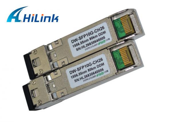 Quality DWDM 10GB SFP+ Module Fiber Optic Transceiver CH26 EML Transmitter SMF Cable Type for sale
