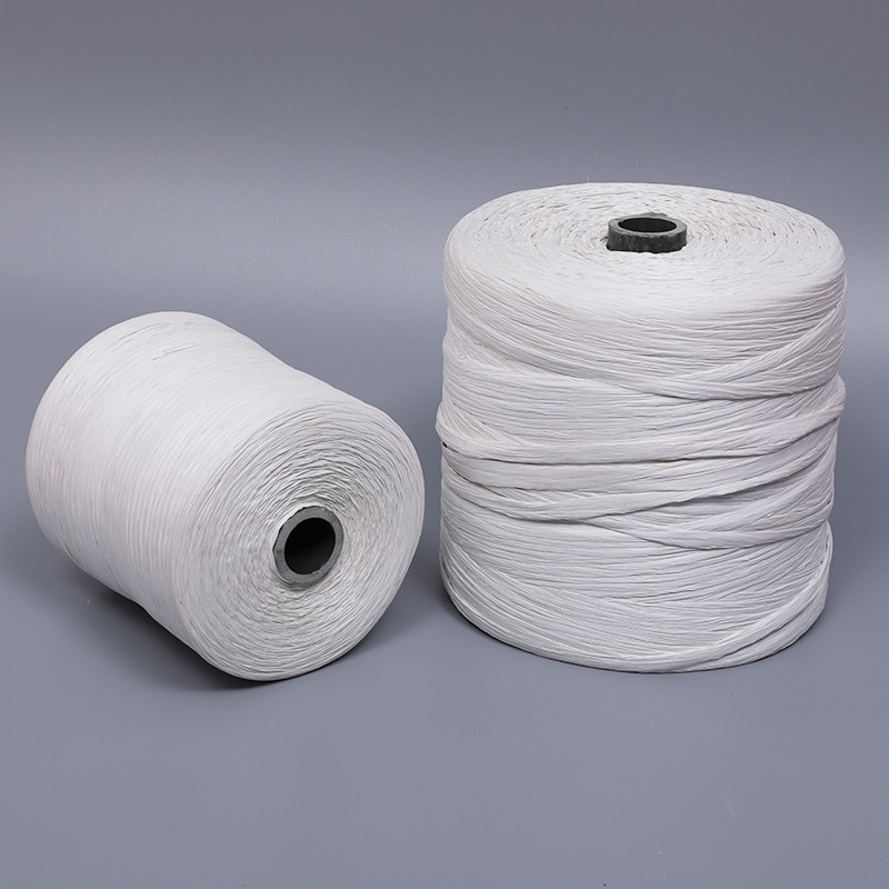 100% PP White 500Tex Polypropylene Pp Filler Yarn Fibrillated Cable Material