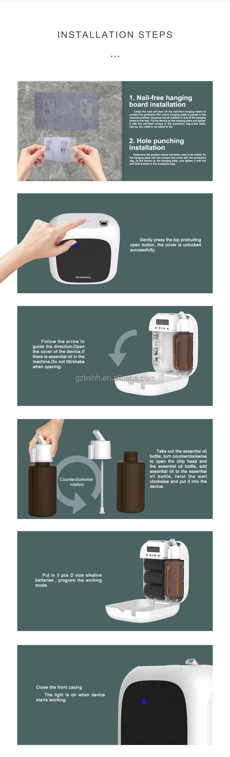 ODM Battery Operated Scent Diffuser 100m2 Portable Scent Diffuser Machine