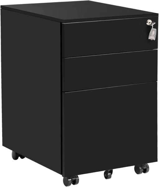 Quality Locking File Cabinet 3 Drawer Rolling Metal Mobile File Cabinet for sale