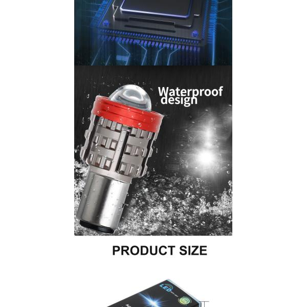 Three Eyeballs Motorcycle LED Headlights Near Yellow Far White Auxiliary Light