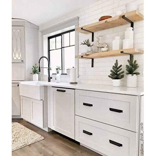Heavy Duty 5 6 7 8 9 Inch Black Powder Coating Metal Bracket L Floating Wall Shelf Brackets