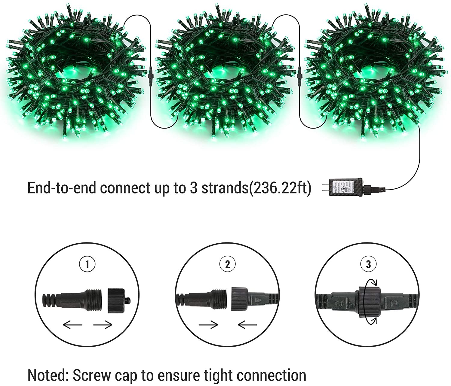 Halloween 240V 60m String Lights Indoor / 600 Warm White Fairy Lights
