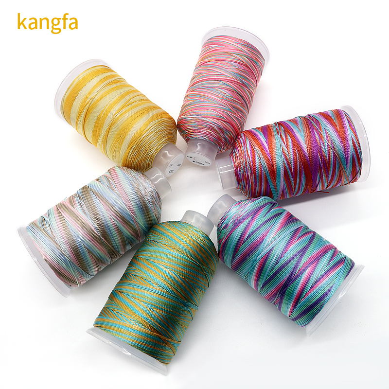 Low Shrinkage 100% Polyester Multi Color Sewing Threads for Yarn Count 3Plys Weaving Crafts