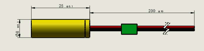 2-9mW Output Power 561nm Yellow Laser Module with ≤5mm Beam Diameter at Output Window