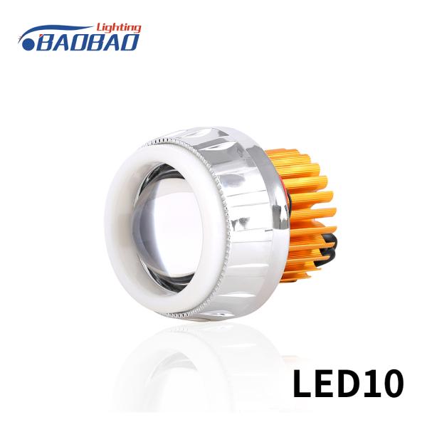 LED10 Double angel eye without fan motorcycle led headlight projector lens