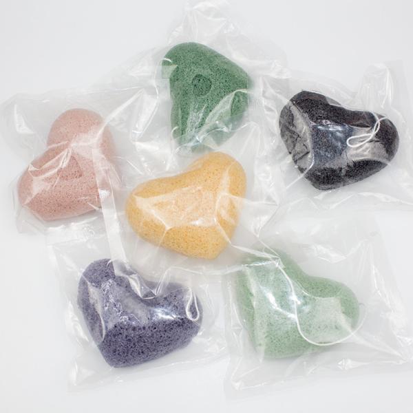 Skincare Exfoliating Goose Yellow Heart Konjac Sponge Organic