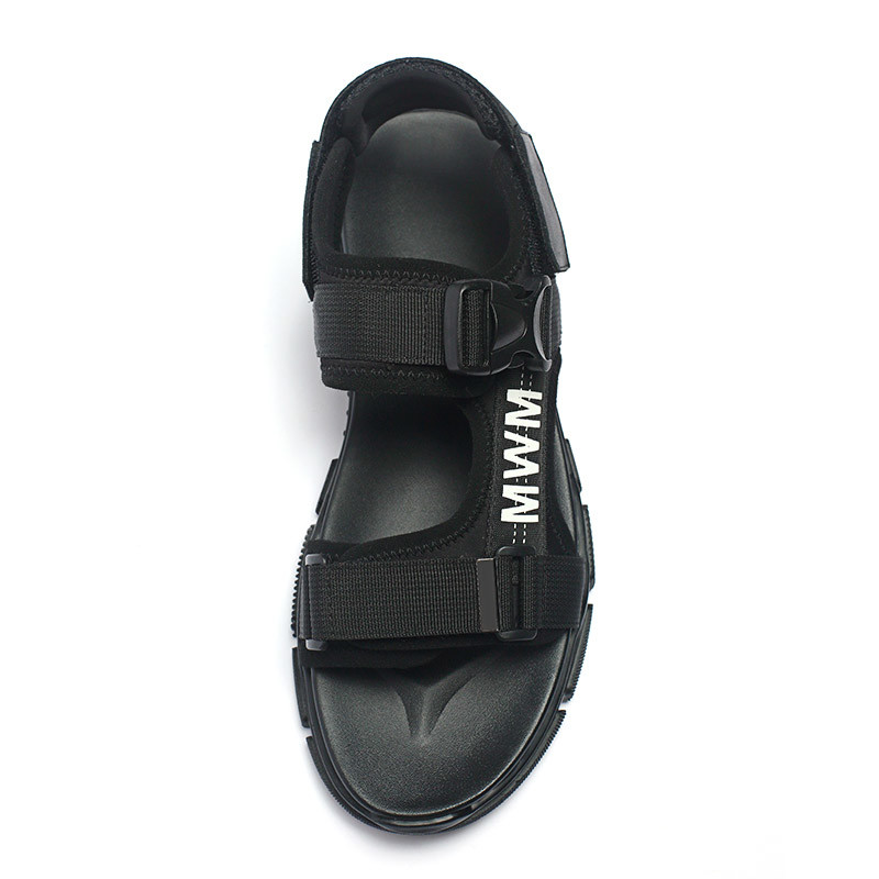 BRUNO VIERO Black Anti Skid Flat Outdoor Mens Sandals