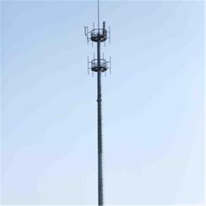 35m Galvanized Triangular Platform 5G WIFI Telecommunication Monopole