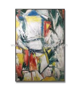 Hand Painted Pattern Abstract Art Canvas Paintings 5cm Border For Decoration