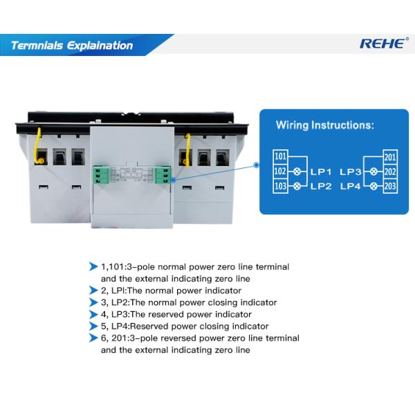 63A 3P Generator Controller ATS Automatic Transfer Switch Manual Changeover Switch