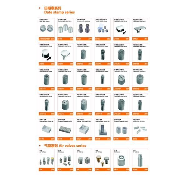Plastic Mold Parts DME Standard Replaceable Date Stamps Mould Date Inserts Mold Component Marked Pins
