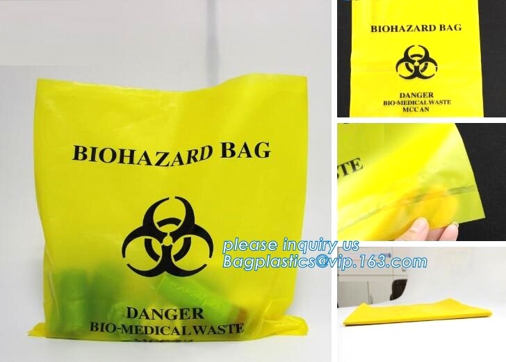 LDPE biohazard waste bin bags disposable medical autoclave bags, biohazard specimen bag plastic adhesive flat bag, bagea