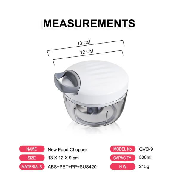 Manual Plastic Hand Held Vegetable Chopper Multifunctional Veggie Cutter Chopper