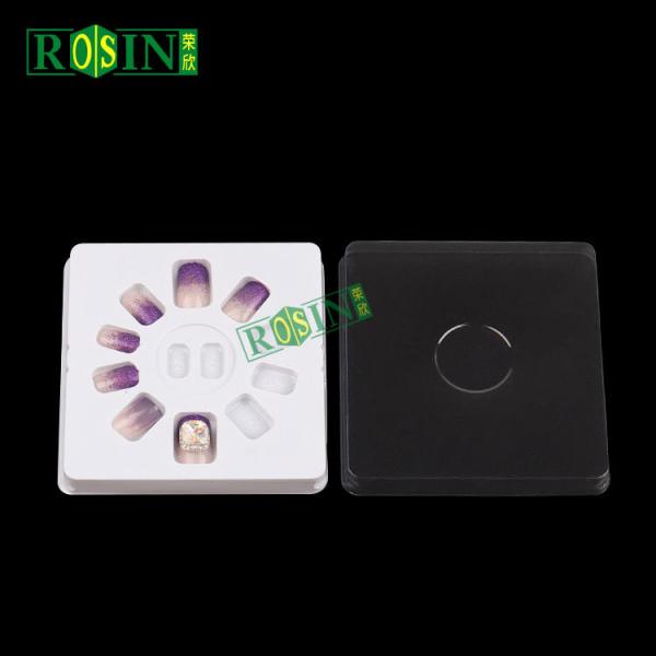 Quality Customized False Nail Packaging Square Shaped Storage With Transparent Cover for sale