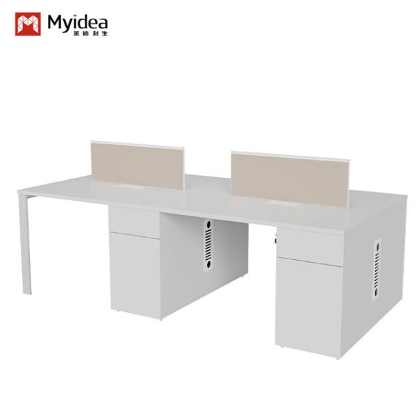 Quality Modern 4 Person Office Workstation Table With Metal Leg for sale