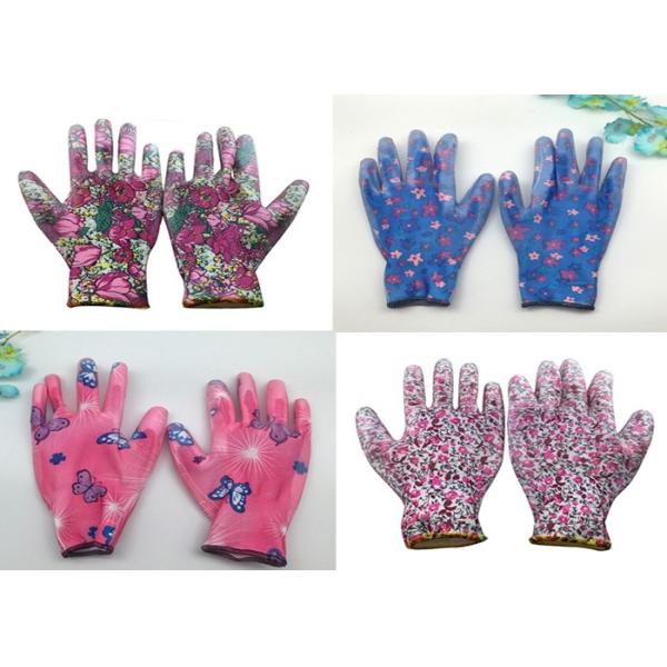 Lightweight Garden Work Gloves Elastic Knit Cuff 13 G Nylon Liner Material