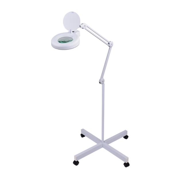 Quality magnifying lamp  floor stand  magnifier led  light with univeral casters 5 diopter for sale