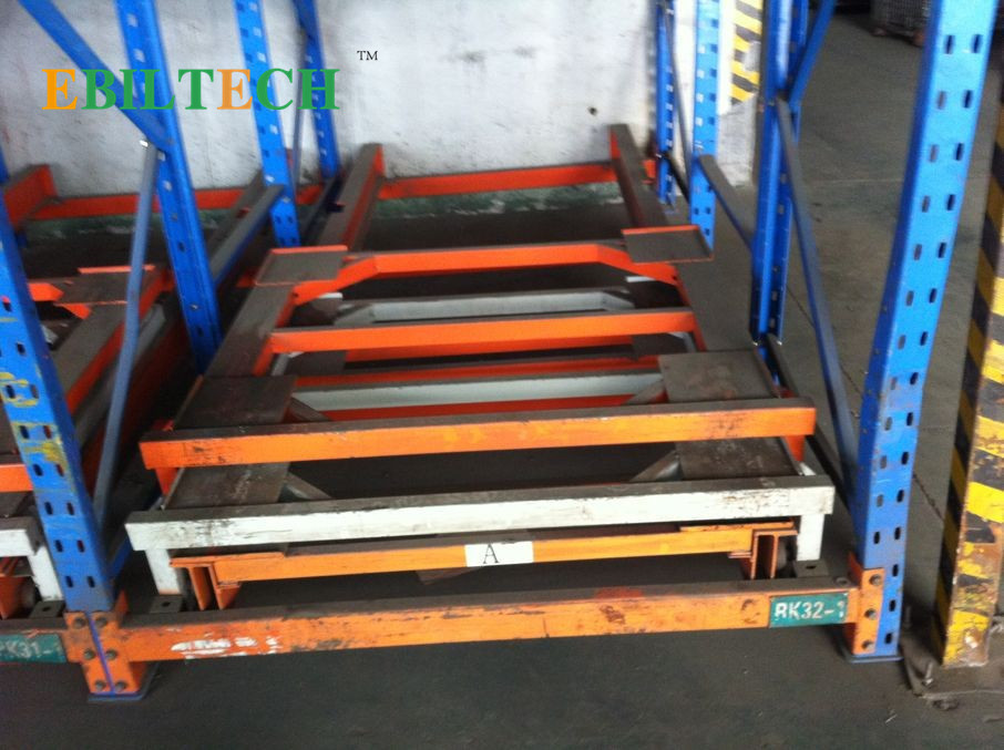 Warehouse Push Back Racking System Industrial First-In-Last-Out Operation Process