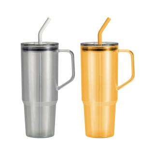 China Customizable 40oz Single-layer Handle Cup Large-capacity Straw Cup Portable Plastic Tumbler For Outdoor And Travel wholesale