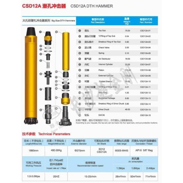 10 Inch Down Hole Drilling Tools Foundation Construction DTH Hammer Assembly