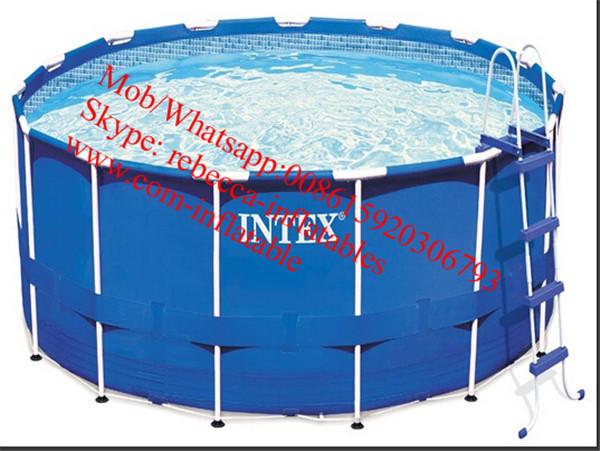 intex metal round shape above groun frame pool frame pool Commercial Inflatable