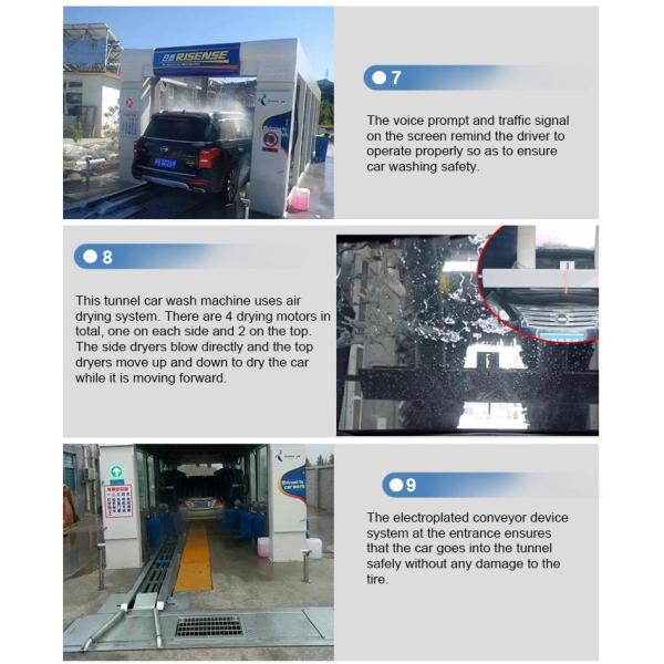 Automatic Tunnel Car Wash Machine With Hot-Dipped Galvanized Steel Frame