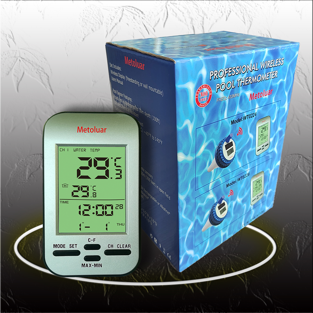 Indoor And Outdoor Solar Energy Digital Thermometer For Swimming Pool Spa Tub Aquarium