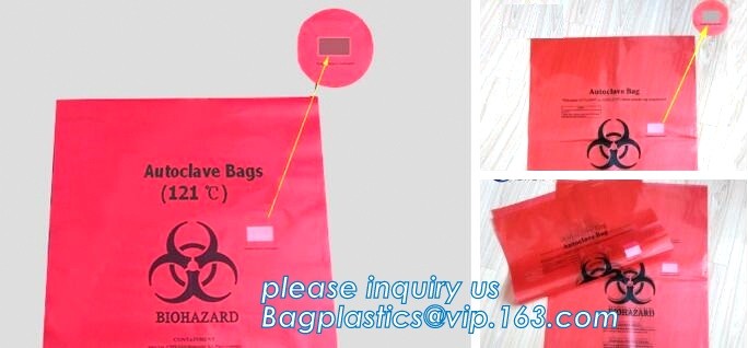 LDPE biohazard waste bin bags disposable medical autoclave bags, biohazard specimen bag plastic adhesive flat bag, bagea
