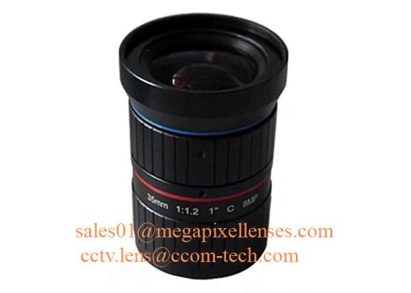Quality 1" 35mm F1.2 8Megapixel C Mount Manual IRIS Low Distortion ITS Lens, 35mm Traffic Monitoring Lens for sale