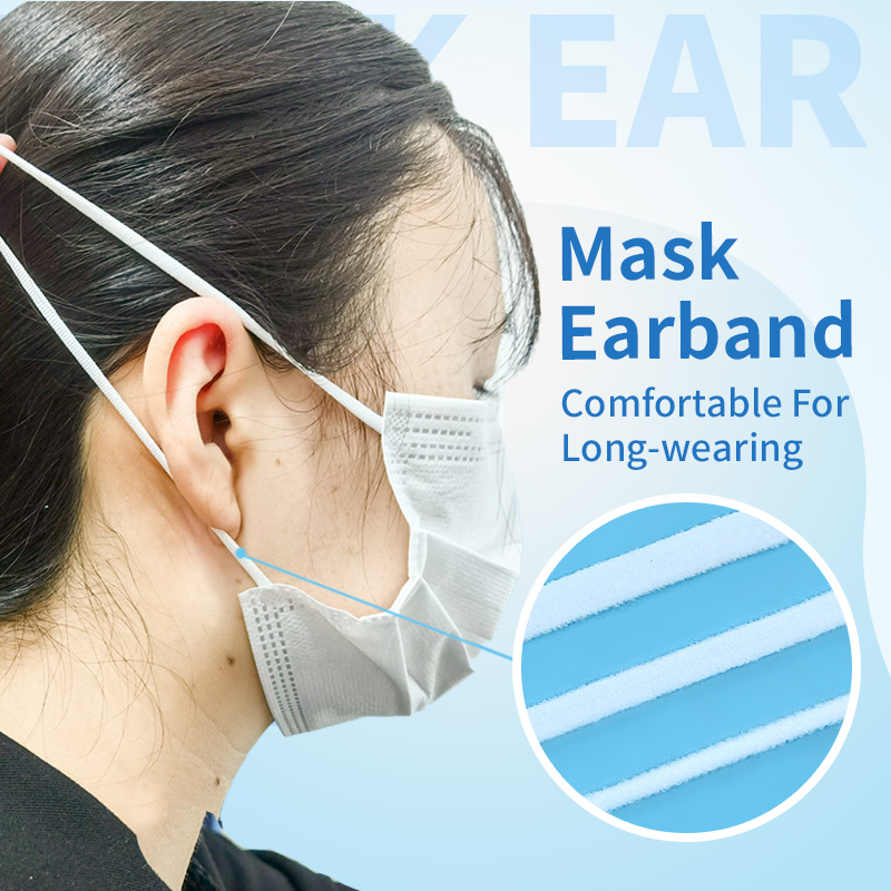 Black White Ear Loop For KN95 Flat Cord Disposable Rope Eco friendly Nylon Elastic Band For Headbands