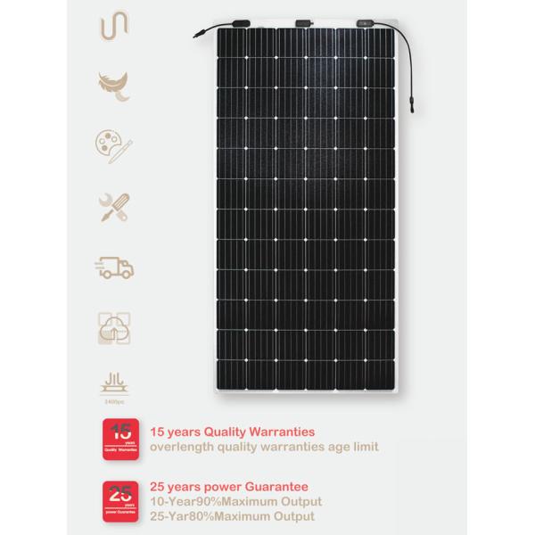 Flexible Solar Module 72 Cell Monocrystalline Module 375W Lightweight Material