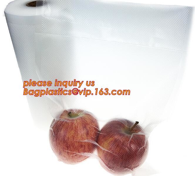 Embossing Resealable Vacuum Food Bags For Household Eco- friendly Texture Vacuum Food Storage Plastic Bag Rolls Moisture