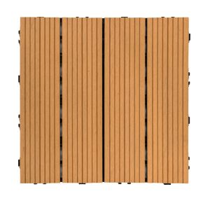 Wood WPC Composite Decking Tiles Rotproof Interlocking Wood Tiles