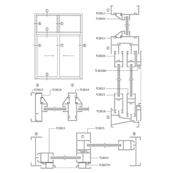 PVDF Painted Black Aluminum Window Extrusion Profiles , Bathroom Aluminum Sliding Windows