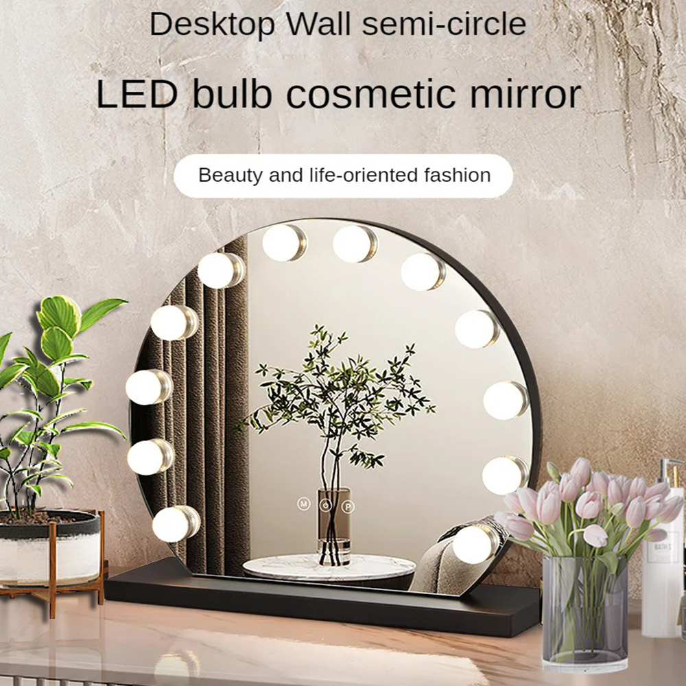 Chrome Led Light Bulb Home Decor With Hollywood Mirror Extra LOGO Yes Cosmetic Mirror