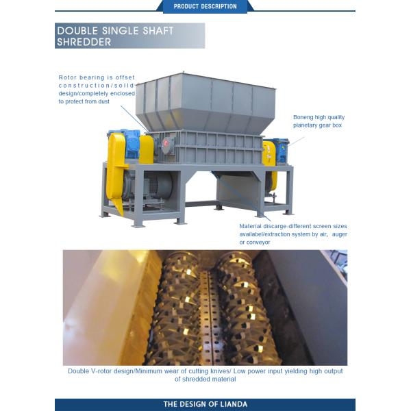 15ton/h Garbage Films Double Shaft Shredder Machine