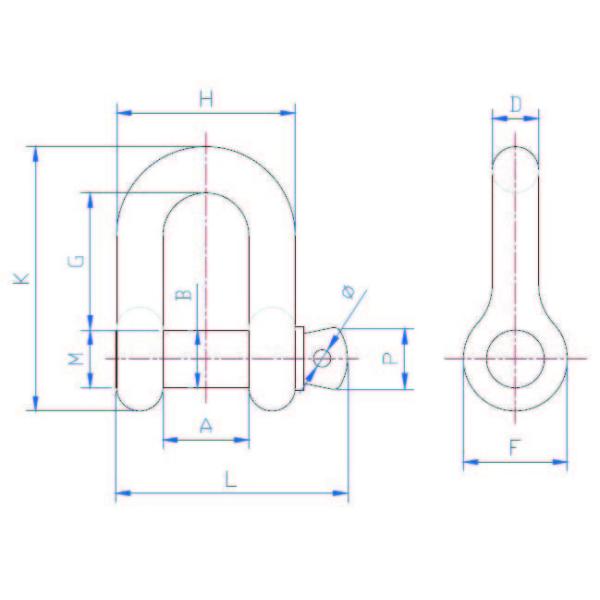 ISO Carbon Steel JS D Shackle Screw Pin Type