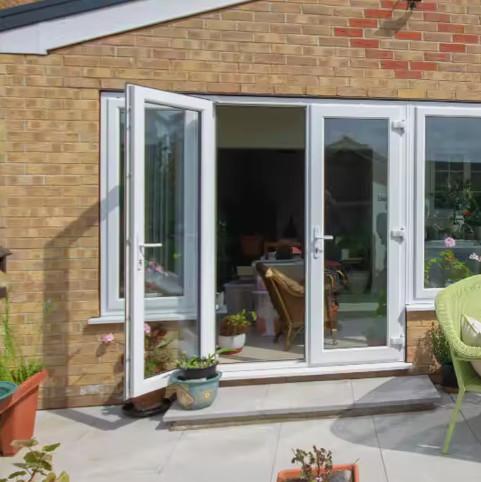 Quality Insect Screen Aluminum Swing Door with Double Tempered Clear Glazing and Automatic Openning for sale