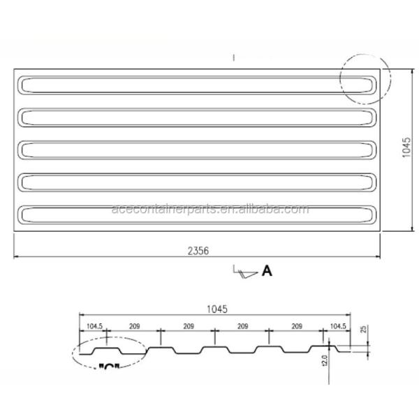 Corrugation Type 4C Container Spare Parts and Accessories Corten Steel ISO Cargo Shipping Container Corrugated Roof Panel