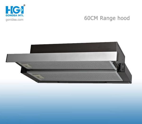 Quality 60CM Slim Slide Out Telescopic Range Cooker Hood Stainless Steel for sale