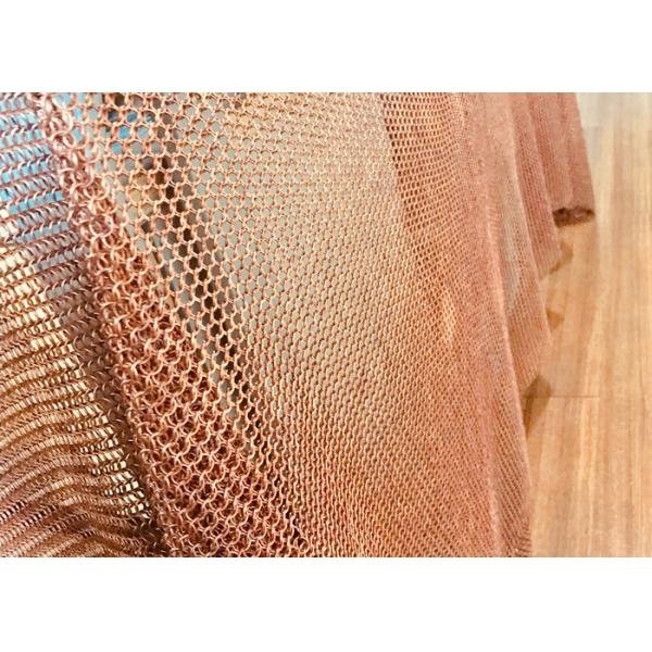 Concert Halls Drapery Copper Ring Mesh Chainmail Type 1mm Dia 8mm Aperture