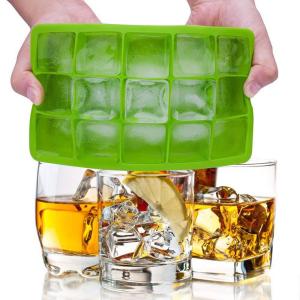 15-hole Square Shape Custom Maker Rubber Trays Silicone Ice Cube Mold
