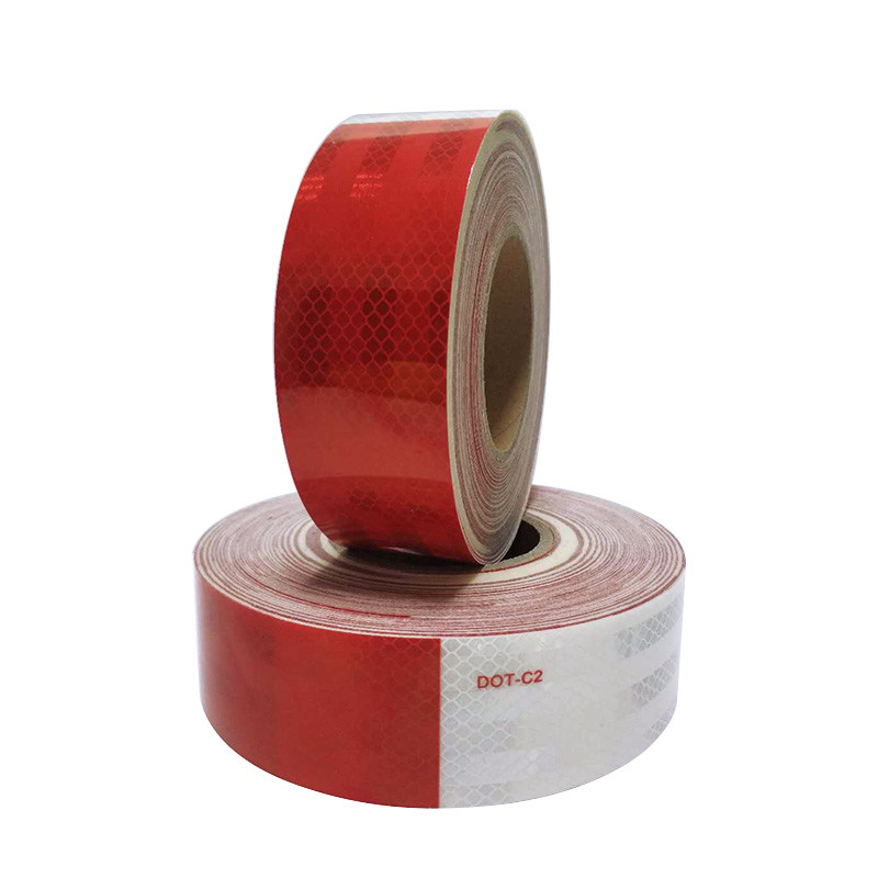 Customized Hi Vis Reflective Caution Tape Dot Conspicuity Tape Red And White