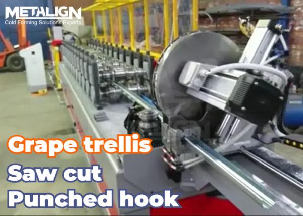 Quality Hydraulic Punching And Cooling System Roll Forming Machine For Metal Grape Vine Support Profiles for sale