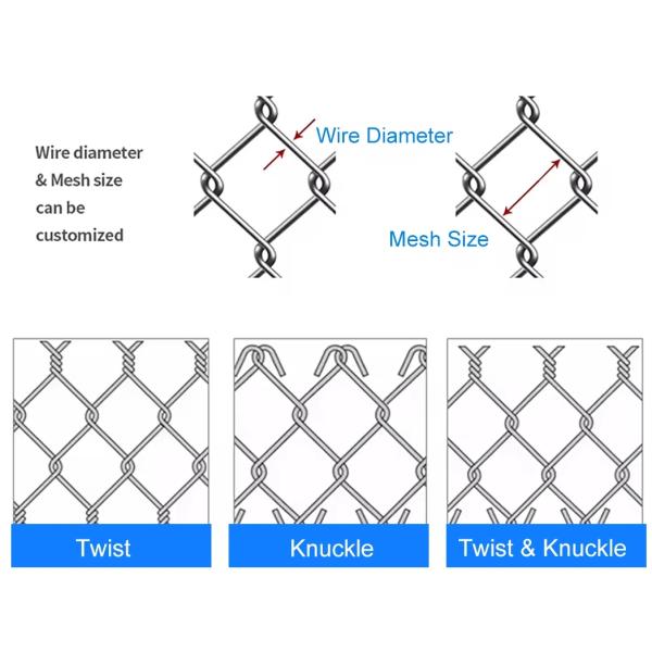 Galvanized / PVC Coated Chain Link Fence Cyclone Fencing 3 Foot Height