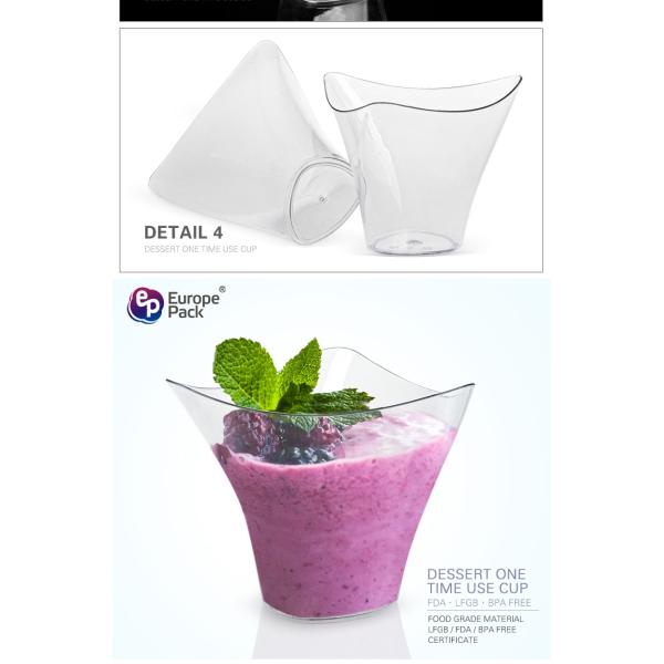 Europe pack 100ml clear ice cream container plastic pudding cup
