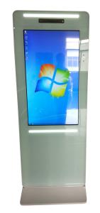 China Bank 10 Infrared LCD Touch Screen Kiosk Stand 43 With LED Stripes Decoration on sale