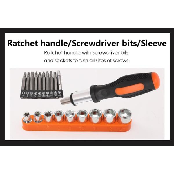 JYH-HTS22-1 High Quality 22 Pcs Kit Carbon Steel Repairing General Household Hand Tool Set with Plastic Toolbox