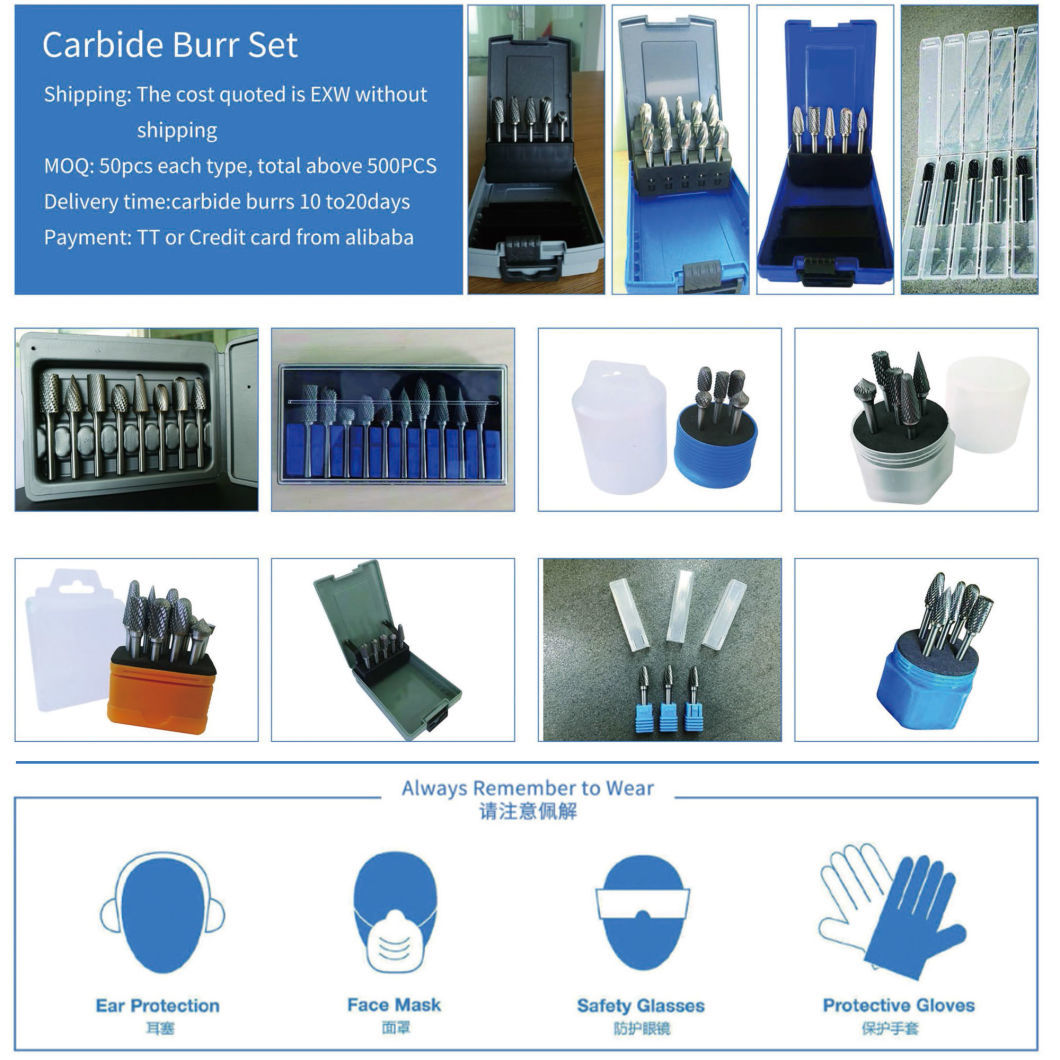 10PCS 6X10mm Carbid Rotari Carving Bur Yg8 Bit Five-Linkage CNC Tool Grinder Steel 1/4&quot; Shank Tungsten Carbide Burr Set